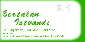 bertalan istvandi business card